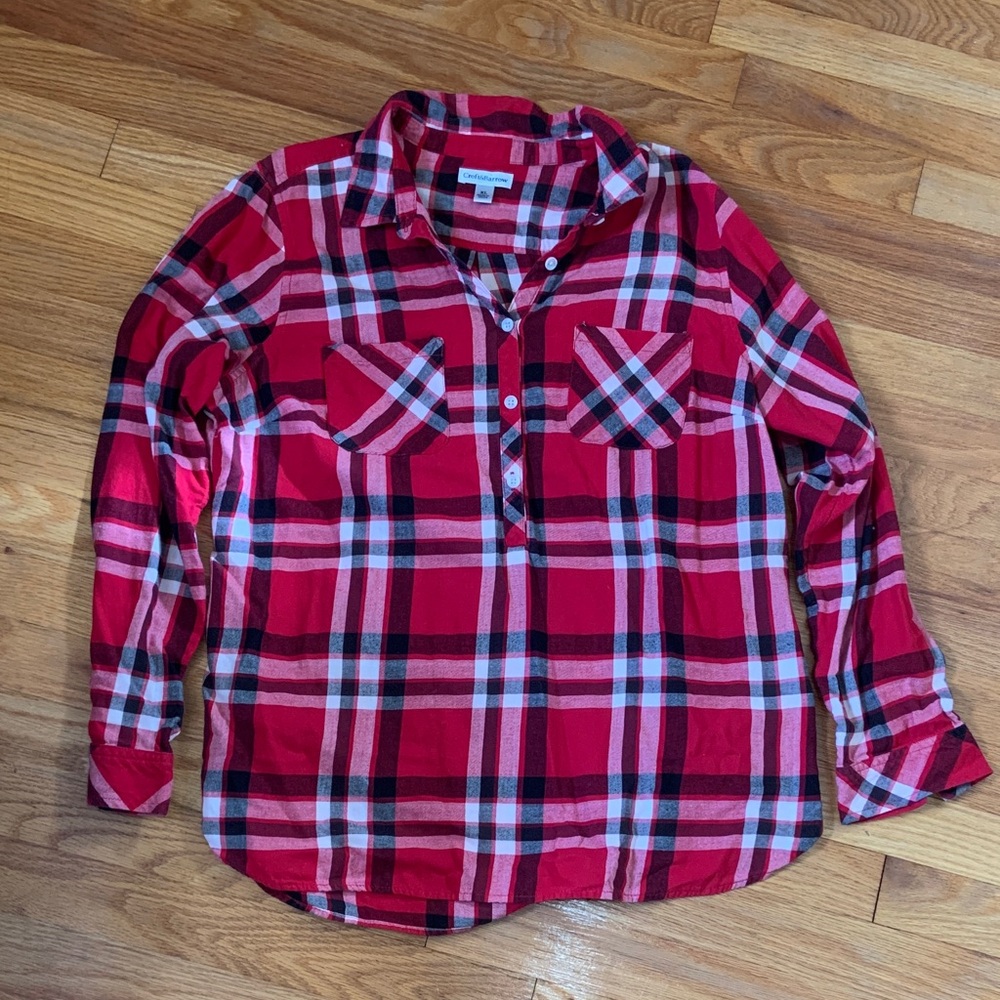 3/$15 Croft & Barrow Red and Black Plaid Shirt